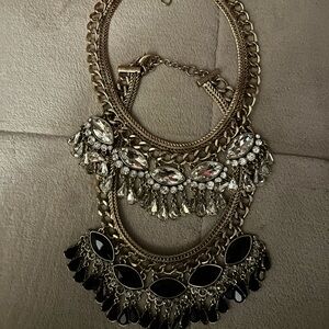 2 pieces Banana Republic Gold and Black Layered Necklace’s